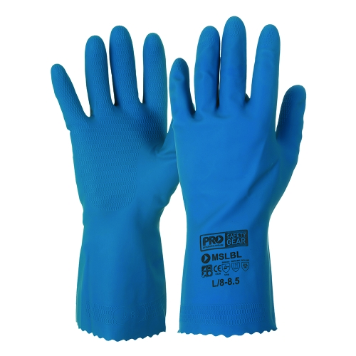 GLOVE LATEX/NITRILE BLEND SILVER LINED - BLUE - XXLGE